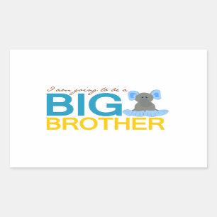 I'm Going to be a Big Brother Elephant Rectangular Sticker