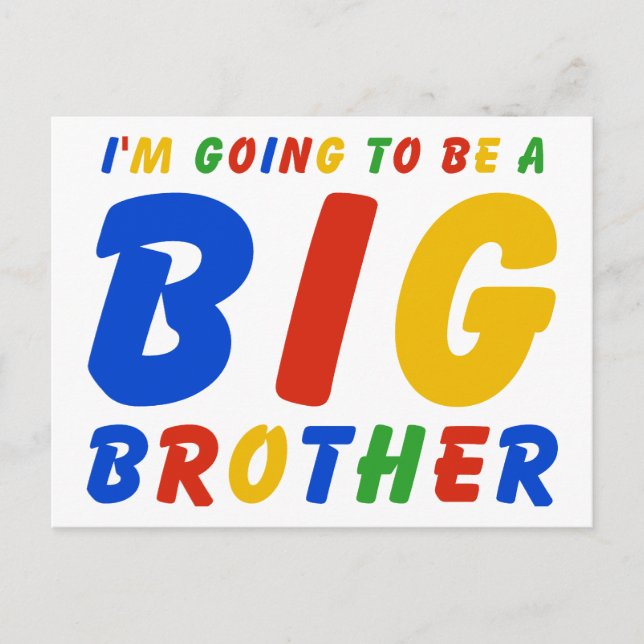 I'm Going To Be A Big Brother Postcard (Front)