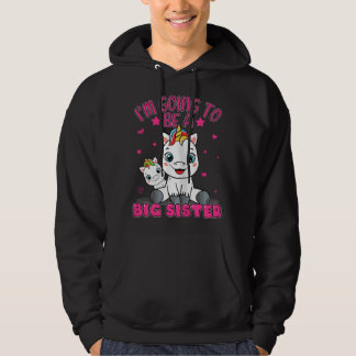 I'm Going to Be a Big Sister Girls Dab Unicorn Old Hoodie