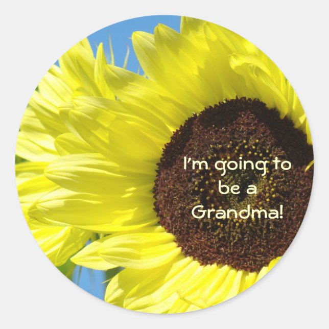 I'm going to be a Grandma! stickers Sunflowers (Front)