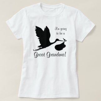 I'm Going to be a Great Grandma Black Stork T-Shirt