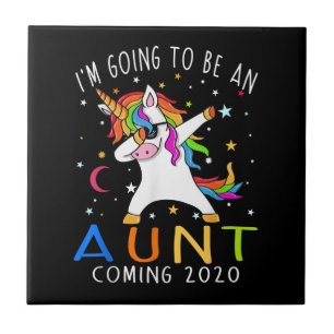Im Going To Be An Aunt Coming 2020 Unicorn Gift Tile