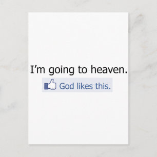 I'm going to heaven postcard