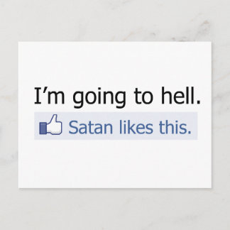 I'm going to hell postcard