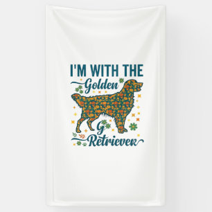 Im Golden Retriever Dog Halloween Pumpkins Leaves_ Banner