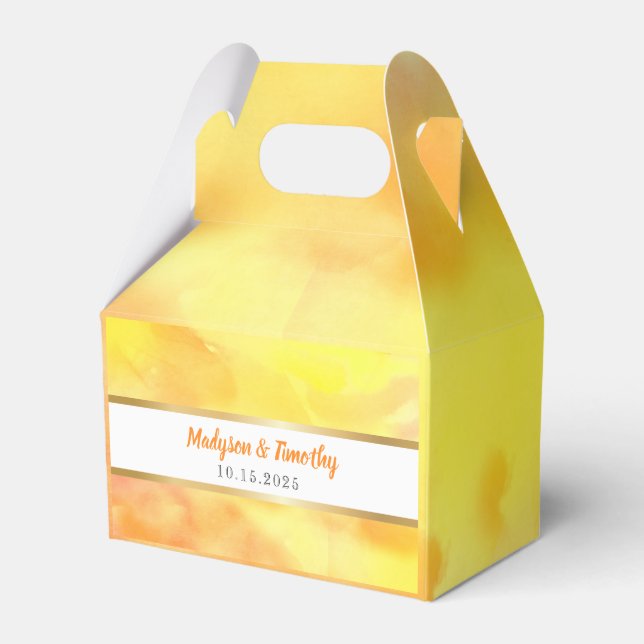 I'M GOLDEN WATERCOLOR Wedding Gift Favour Box (Front Side)