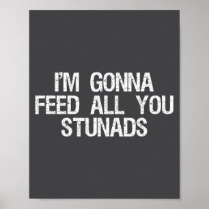I'm Gonna Feed All You Stunads Shirt Funny Sarcast Poster
