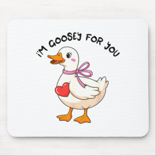 Im Goosey For You Coquette Valentine Goose Mouse Mat