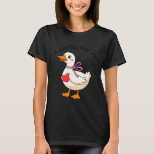 I'm Goosey For You Coquette Valentine Goose T-Shirt