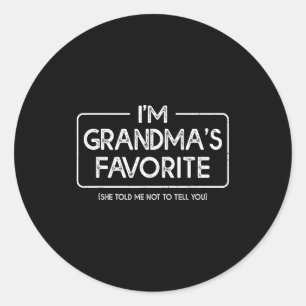 I'm Grandma's Favorite Grandson Granddaughter Humo Classic Round Sticker