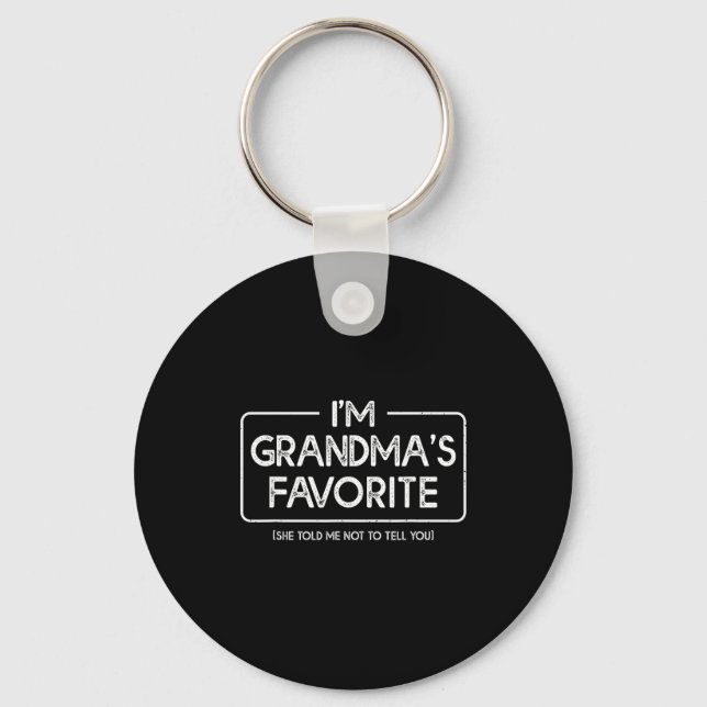 I'm Grandma's Favorite Grandson Granddaughter Humo Key Ring (Front)