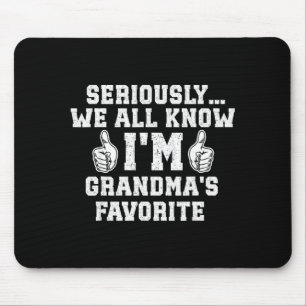 I'm Grandma's Favorite Grandson Granddaughter Humo Mouse Mat