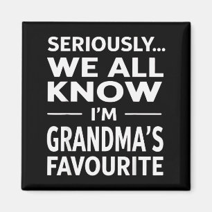 Im Grandmas Favorite Grandson Granddaughter Humor Magnet