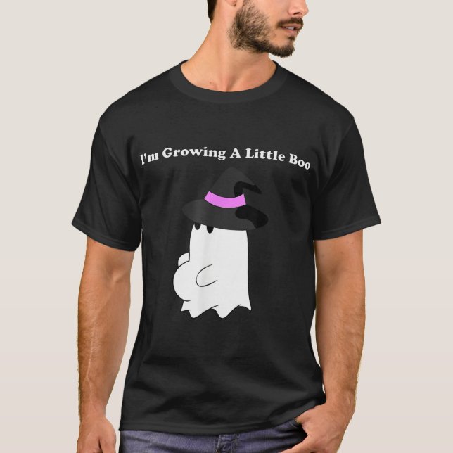 I'M Growing A Little Boo Halloween Pregnancy T-Shirt (Front)
