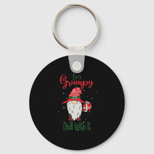 Im Grumpy Deal With It - Christmas Gnome Gift Key Ring