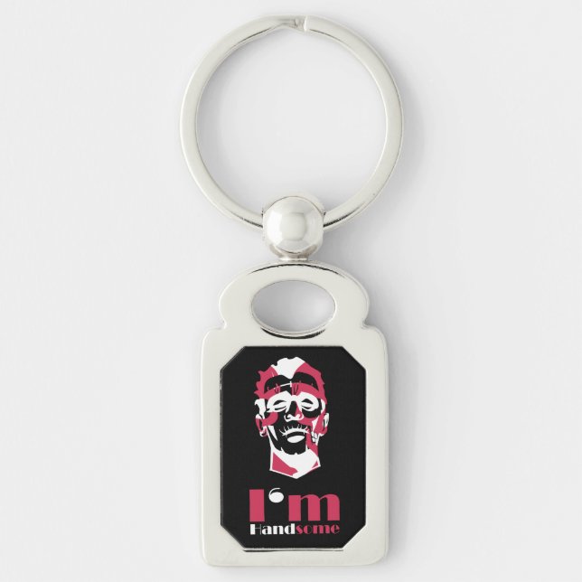 I'm handsome abstract face Case-Mate iPhone case T Key Ring (Front)
