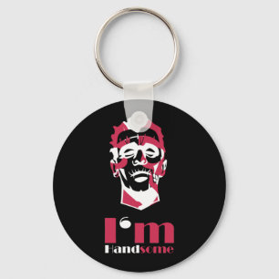 I'm handsome abstract face key ring