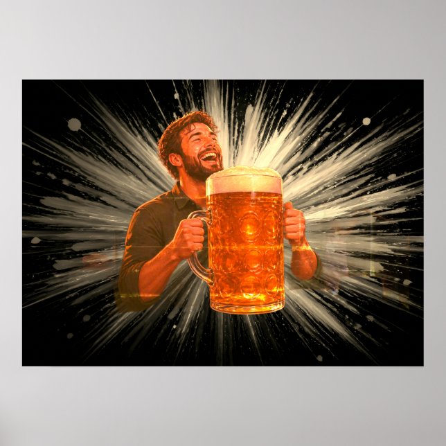 I'm Having a Blast With My Big Beer on a Wall Poster (Front)