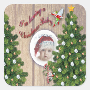 I'm having a Christmas Baby Square Sticker