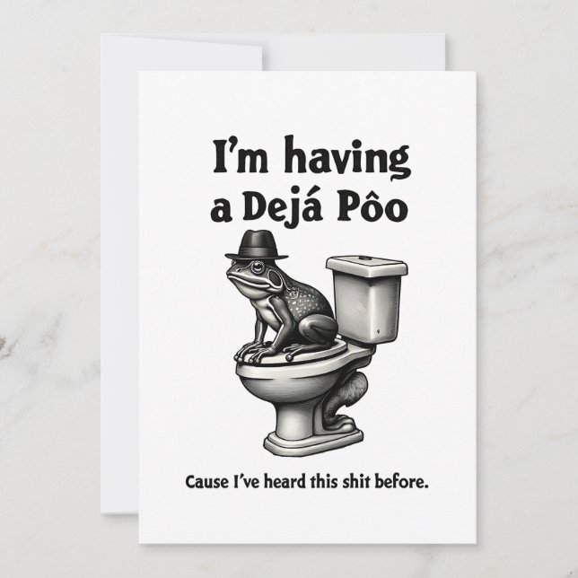 I'm Having a Déjà Poo Heard This Before Frog Invitation (Front)