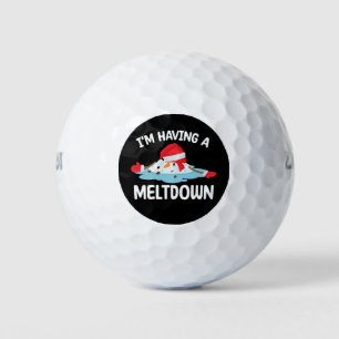 I'm Having A Meltdown Christmas Snowman Snow Golf Balls