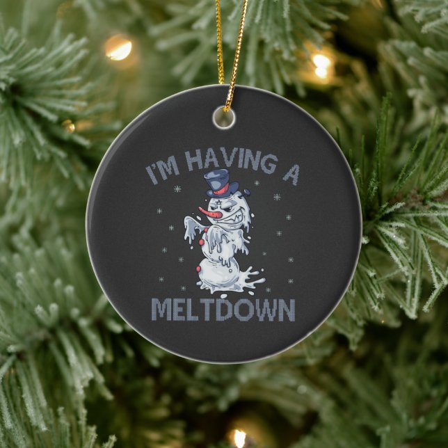 I'm Having a Meltdown Funny Christmas Snowman Gift Ceramic Tree Decoration (Tree)