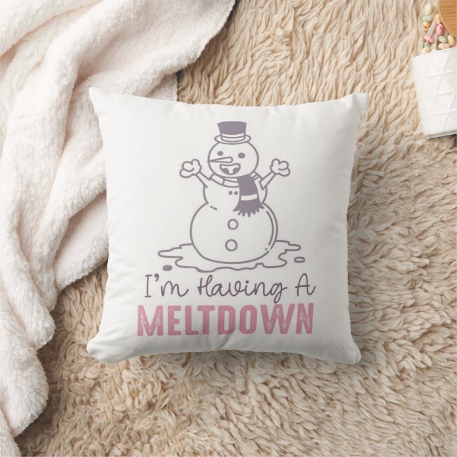 I'm Having a Meltdown - Funny Snowman Design Cushion (Blanket)