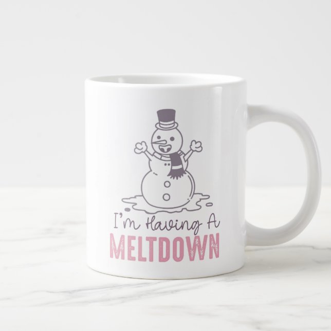 I'm Having a Meltdown - Funny Snowman Design Large Coffee Mug (Right)