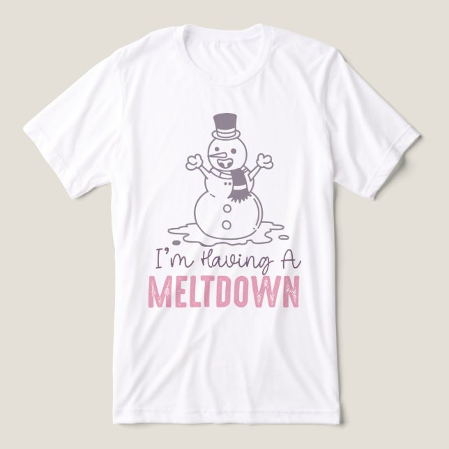 I'm Having a Meltdown - Funny Snowman Design Tri-Blend Shirt (Design Front)