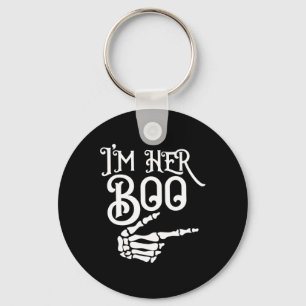 I'm Her Boo I'm His Ghoul Spooky Ghost Halloween C Key Ring