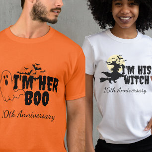 I'm her boo, I'm his witch funny Halloween couple  T-Shirt