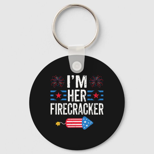 I'm Her Firecracker 4th Of July Fireworks Matching Key Ring (Front)