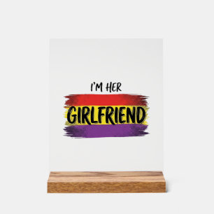 Im Her Girlfriend Rainbow Pride Vector Shirt Acrylic Sign