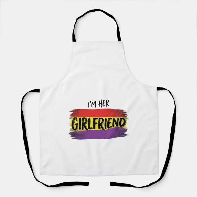 Im Her Girlfriend Rainbow Pride Vector Shirt Apron (Front)