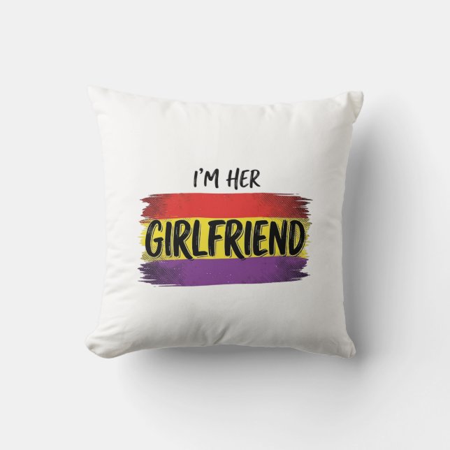 Im Her Girlfriend Rainbow Pride Vector Shirt Cushion (Front)