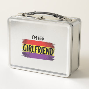 Im Her Girlfriend Rainbow Pride Vector Shirt Metal Lunch Box
