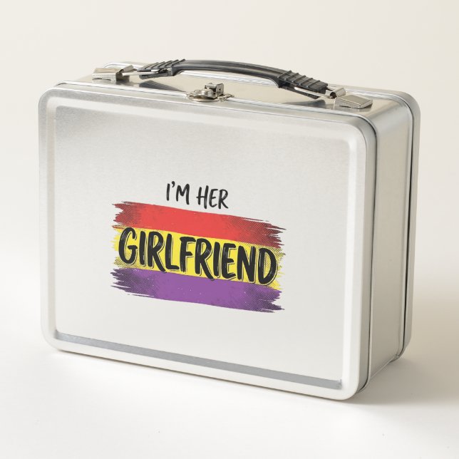 Im Her Girlfriend Rainbow Pride Vector Shirt Metal Lunch Box (Front)