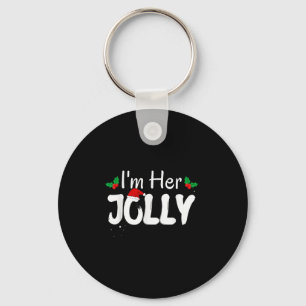 I'm Her Jolly Funny Christmas Couple Pajamas Match Key Ring