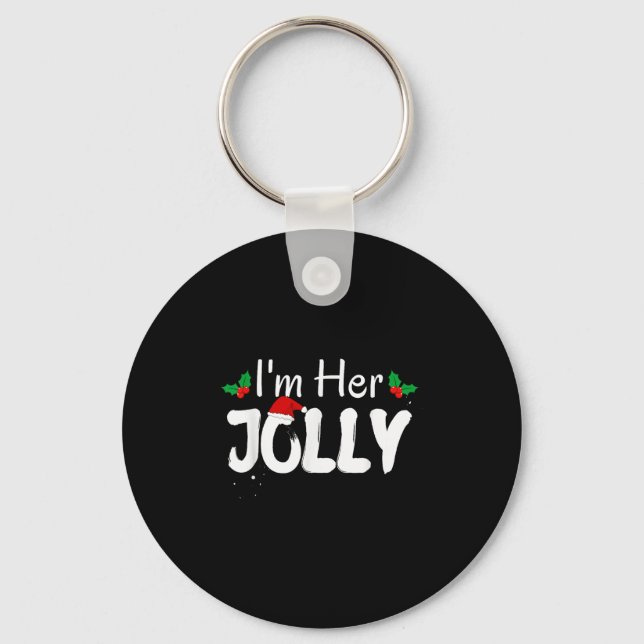 I'm Her Jolly Funny Christmas Couple Pyjamas Match Key Ring (Front)