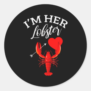 Im Her Lobster Heart Couple Matching Gift Valentin Classic Round Sticker