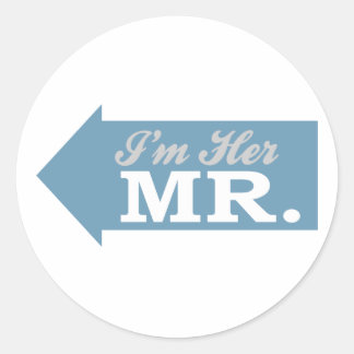 I'm Her Mr. (Blue Arrow) Classic Round Sticker