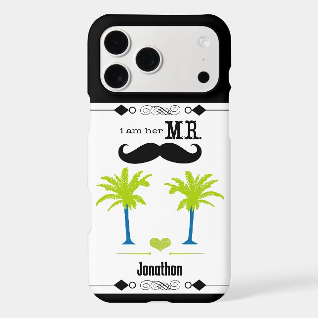 I'm Her Mr. Moustache Groom Beach Palm Tree (Back)
