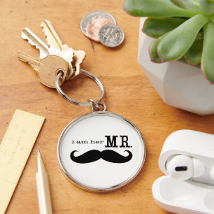 I'm Her Mr. Mustache Grooms Gifts Key Ring