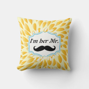 I'm Her Mr. Mustard Yellow Modern Floral Pillow