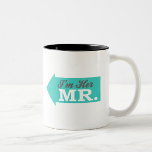 I'm Her Mr. (Teal Arrow) Two-Tone Coffee Mug