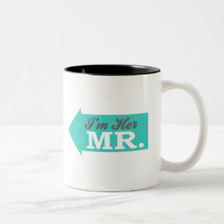 I'm Her Mr. (Teal Arrow) Two-Tone Coffee Mug