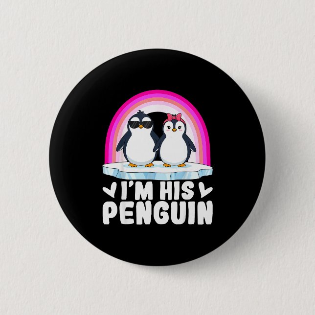 I'm Her Penguin Matching Couple Valentine Love Hea 6 Cm Round Badge (Front)