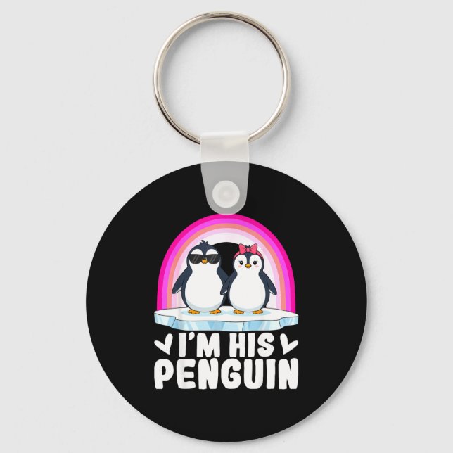 I'm Her Penguin Matching Couple Valentine Love Hea Key Ring (Front)