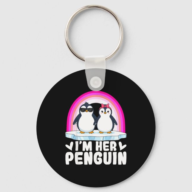 I'm Her Penguin Matching Couple Valentine Love Hea Key Ring (Front)