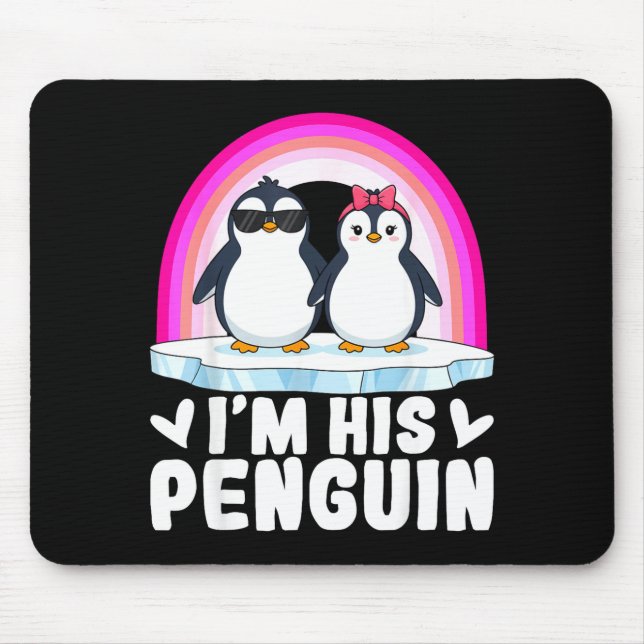 I'm Her Penguin Matching Couple Valentine Love Hea Mouse Mat (Front)